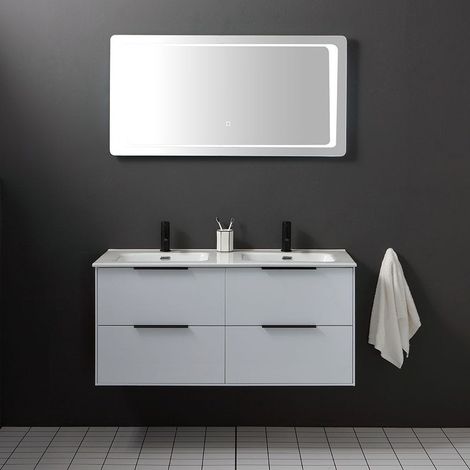 Mobile Bagno Sospeso 120Cm Bianco Specchio Led Retroilluminato  Parigi (1/5)
