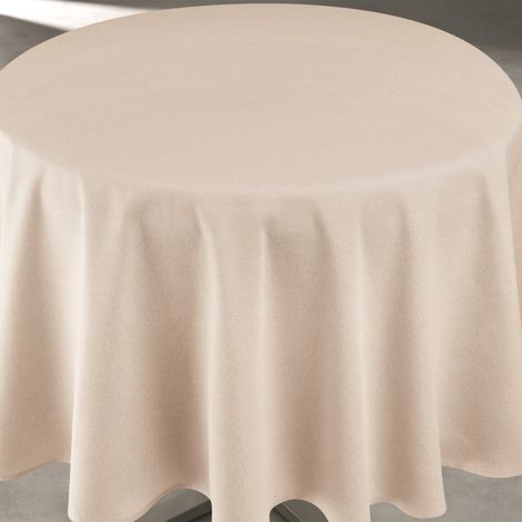Nappe déperlante anti-taches  - Effet lin pour table ronde Lin 160x160 cm
