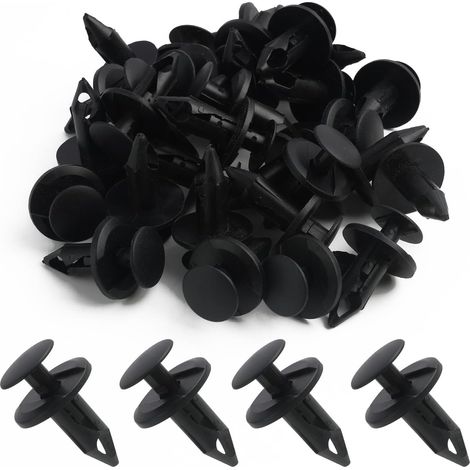 Clip per rivetti da 8 mm, in plastica, per fori auto, moto, carenature, elementi di fissaggio a spinta, clip di fissaggio, 30 pezzi, ricambio per la maggior parte dei modelli di auto, nero