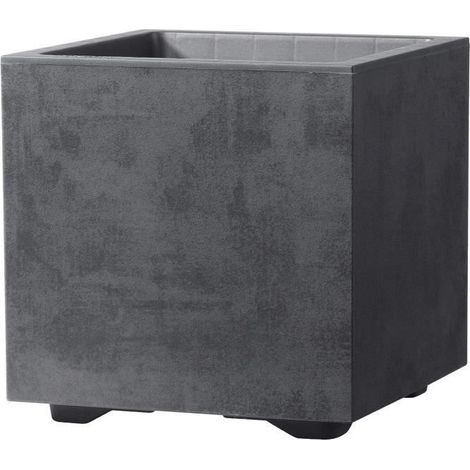 Maceta Cubo - DEROMA - Millennium R - Antracita - Con reserva de agua - 25 cm