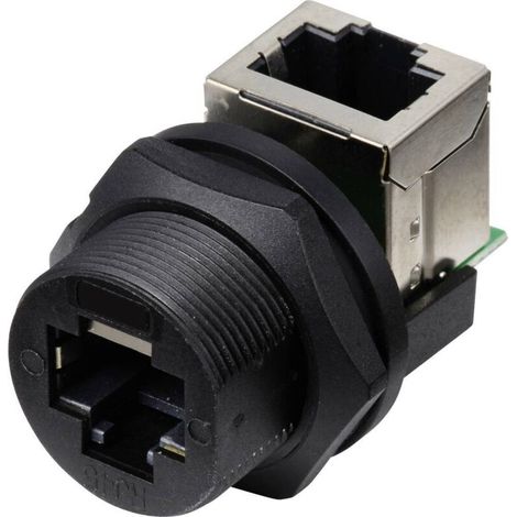 TC-E13T-FR6-PRF-90 Prise RJ45 sur prise femelle (90°), montage à l'arrière, IP67 (avec filetage) TC-13543660 Nombre de pôles 8 noir Y630933 (1/3)