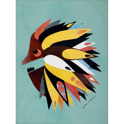 Serviette de Table 100% Coton, Imprimé Échidné, 50 x 70 cm - Multicolores (1/5)