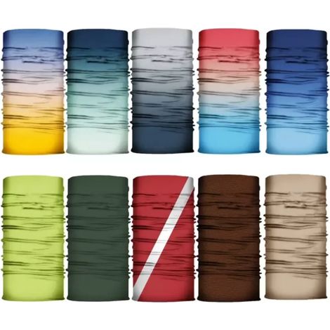 Lot de 10 bandanas de sport pour hommes et femmes – Masques réutilisables pour la moto, la salle de sport, le vélo, la randonnée et les activités de plein air