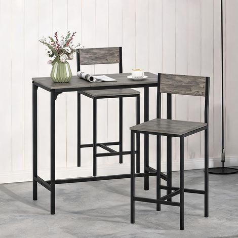 Ensemble table de bar et tabourets en métal 89 x 45 x 87 cm (1/5)