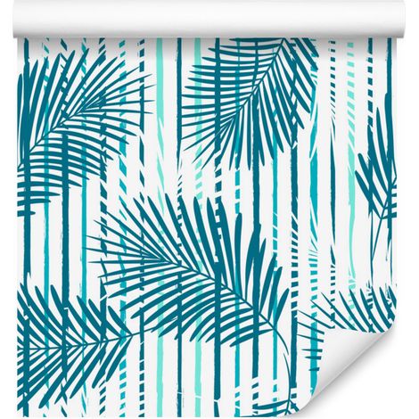 Papel pintado de hojas exóticas para salón y dormitorio, 50x1000 cm. (1/5)