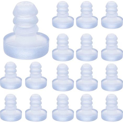 Lot de 100 amortisseurs en caoutchouc transparent - Anti-collision - Pour portes d'armoire, tiroirs, tables en verre (1/5)