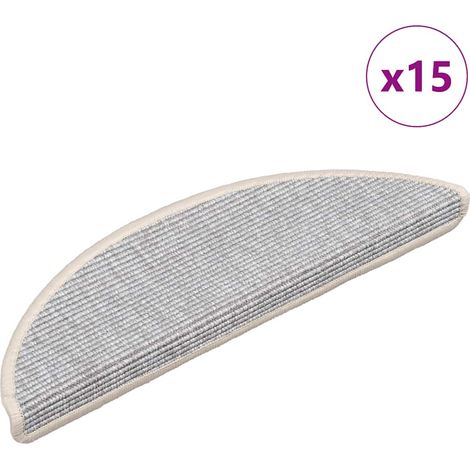 Stair Mats 15 pcs 56x17x3 cm Silver Half Round vidaXL