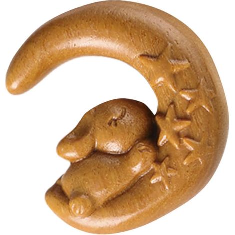Holzdekoration mit Hasenmotiv als Mondanhänger Dekorative