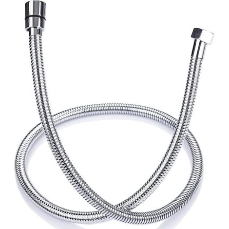 YMYNY 1,5 m Anti-Drill-Brauseschlauch aus Edelstahl, Universal G 1/2 Brauseschlauch mit Standardanschluss, Badzubehör, anpassbar an alle Handbrausen (1/4)