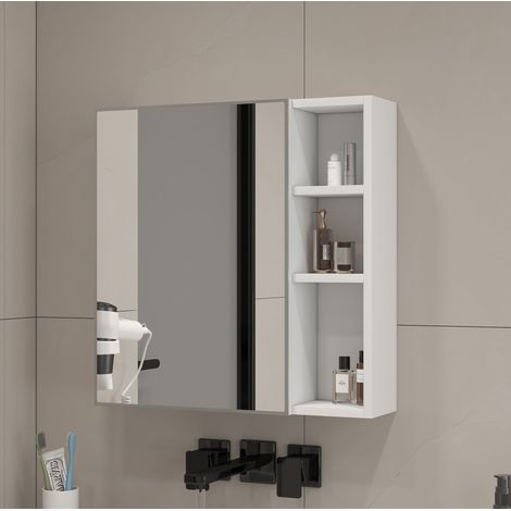Mueble de baño espejo mural 55 x 56 cm en HDF y vidrio de seguridad HAVRYA (1/5)