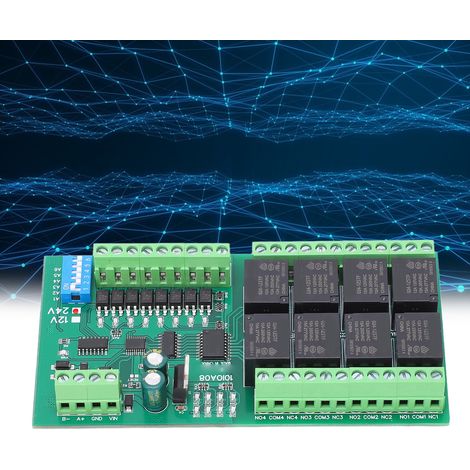 RS485 ModbusRTU 8-Kanal DI-DO 24V DC Relaismodul (1/5)
