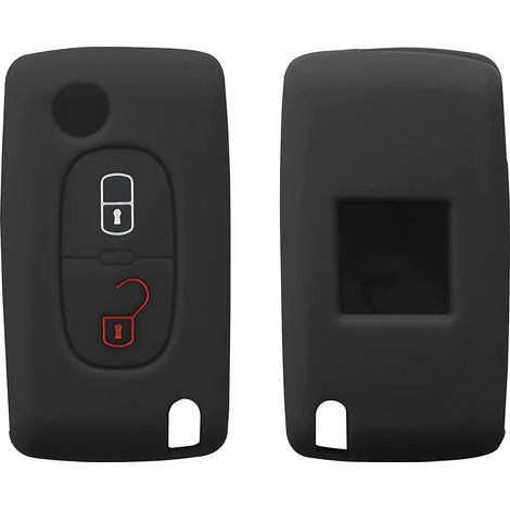 (noir) Accessoires Pour Cls De Voiture, Compatible Avec Les Cls De Voiture Peugeot Citron Dual Key - Pochette Souple En Silicone Pour Cls De Voitu (1/5)