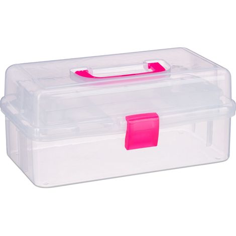 Pratica scatola portaoggetti trasparente 14 x 33 x 19,5 cm con 9 scomparti design intelligente in plastica trasparente 130006716