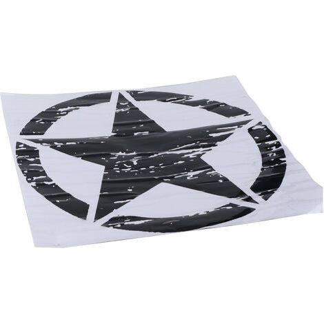 Autocollant de Carrosserie, 19.7in PVC Décoration de Carrosserie Décoration de Voiture étoile Noire pour F150 Wrangler Rubicon JK CJ TJ YJ Autocollant de Voiture