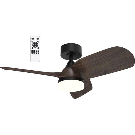 Ventilador de techo LED Borse Negro+Madera CCT Dim (18W) (1/5)