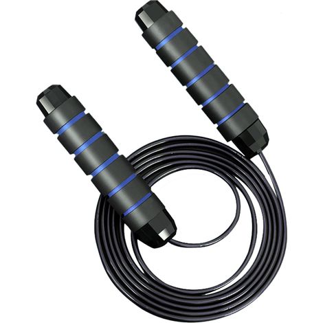 Corde à Sauter Réglable - Câble en Fil Acier Gainé PVC - Roulements à Billes - Pour Entraînement Cardio et Fitness - Lot de 2 (1/5)