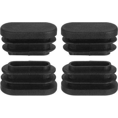 10 Pièces Bouchon Pied de Chaise, Bouchon Pied de Chaise Ovales, Embout Pied de Chaise Ovales en Plastique 20x40mm, Antidérapants et Résistants, Noir (1/4)