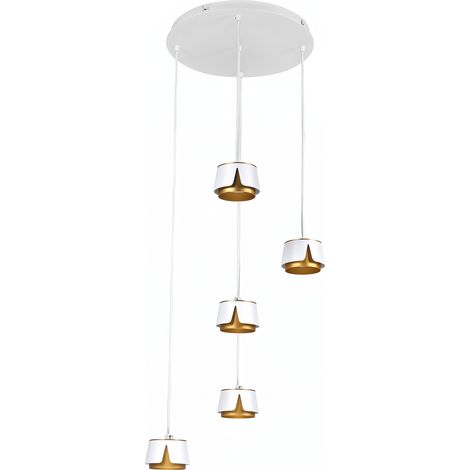 Plafon Domenica 5 X Gx53 Blanco/oro 45w 4000k 4000lm Bombillas Incluidas Regx38x38cm