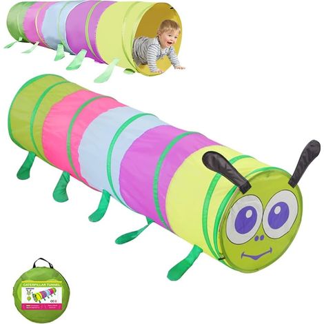 Kids Play Tunnel 46 x 180 cm Foldable Outdoor Colour Play Tunnel for Kids Animals Indoor Outdoor (1/5)