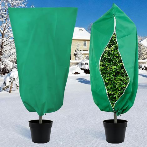 2 Pièce 120x180 CM 80g/m² Voile d'Hivernage pour Plantes, Indéchirable, Réutilisable Housse Hivernage, Voile d Hivernage avec Fermeture Éclair (Vert) (1/5)