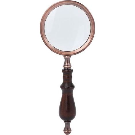 Loupe de lecture rétro en métal grossissant 10x, loupe de poche pour personnes âgées avec manche en bois (1/5)
