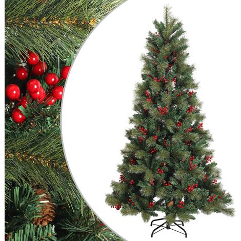 Artificial Hinged Christmas Tree 180 cm PVC and Metal Green vidaXL (1/5)