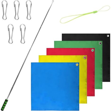 5 Pcs Horse Training Flags with 63 Inch Telescopic Pole Portable Flag with Clips for Rodeo Training for Horses (1/5)