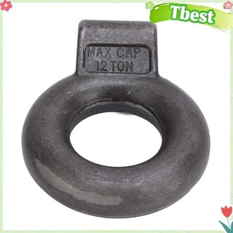 Tbest Anneau de lunette d'attelage de 3 pouces 3 Pouces Pintle Hitch Lunette Anneau Heavy Duty Towing Eye 12 moteur antiderapant (1/5)