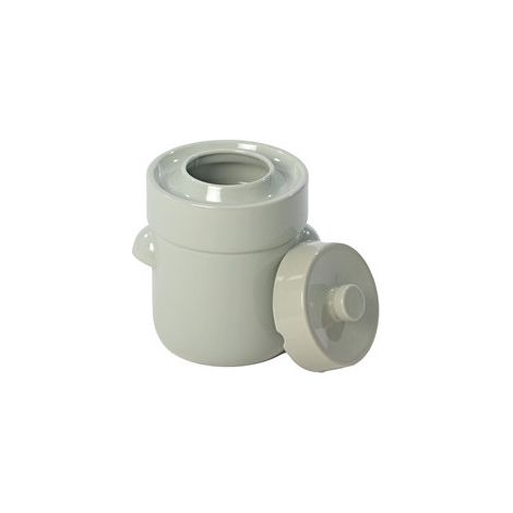 Outils Et Nature – Pot à choucroute en grès émaillé 3L – Avec 2 pierres demi-lune pour fermentation optimale – Joint à eau pour étanchéité (1/3)