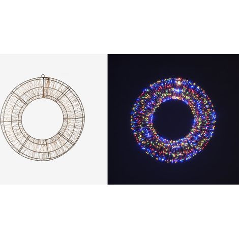 Conti Corona Natale 1200 Luci D 50 Cm 8 Funzioni Adattatore Multicolor