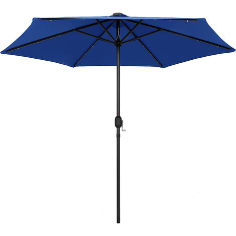 Maison Exclusive - Ombrellone con Luci a LED e Palo Alluminio 270 cm Azzurro (1/5)