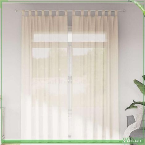 Rideau en voile - FAFEISY - 4102270 - crème - 2 pièces - Languette supérieure (1/5)