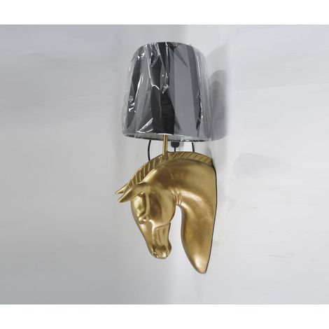 Lampara Aplique Resina 21X18X50,5 Caballo Dorado (1/5)
