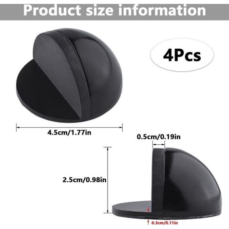 ALLIANDIS4 Pièces Butée de Porte, Arret de Porte en Acier Inoxydable, Stop Porte, Butée de Porte Adhésive, Demi Lune Bloc Porte, Butee de Porte pour Protéger