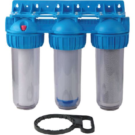 Dreifacher Wasserfilter / Gehäuse 3x10 - 1"