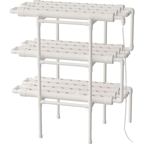 Système hydroponique, 3 couches, 108 points de plantation (1/2)