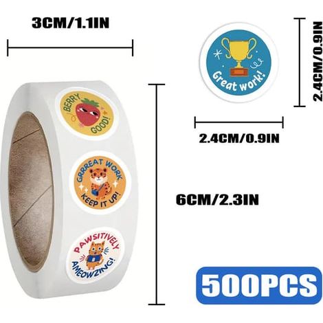 500 pcs/rouleau Autocollants de récompense en anglais inspirés de Noël et Halloween pour enfants, autocollants graffiti pour vélo et compte à main JJT012 - couleur (1/5)