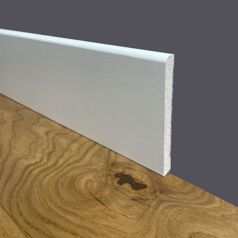 BATTISCOPA ZOCCOLINO BC 100x10mm in FIBRA DI LEGNO COMPATTA BIANCO (ottima complanarità mostrine) - prezzo al metro lineare