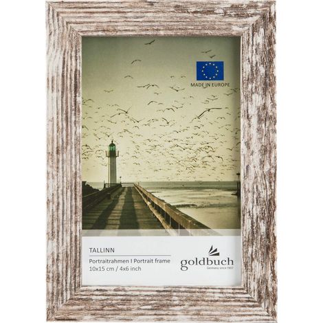 goldbuch 92 0492 - Cornice portafoto Tallinn vintage in legno MDF, per foto singola, formato 10 x 15 cm, con supporto da appoggiare e da parete (1/4)