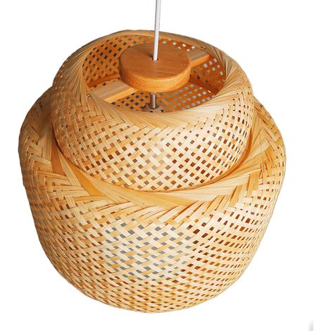 Suspension style ferme E27, lanterne chinoise en bois tressé, luminaire suspendu pour maison, hôtel, salon de thé, 85 à 265 V (1/5)