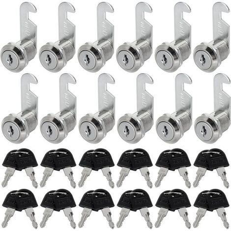 Serrure de boîte aux lettres en 10 pièces. Cylindre de 30 mm. Serrure pour meubles : boîtes aux lettres, portes de placards et armoires.
