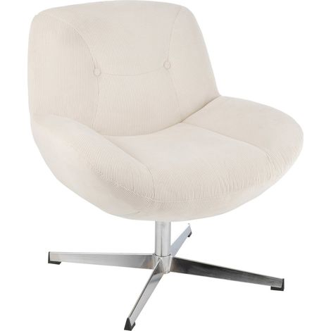 Chaise lounge crème élégante en métal et contreplaqué argenté - Crème clair et argenté élégant (1/5)