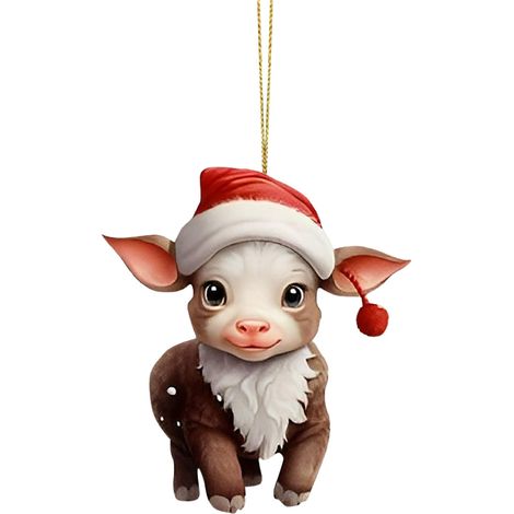 Pendentif Acrylique - Décoration Arbre De Noël - Ornement Plat Accroche - Lot De 1 Pièce (1/4)