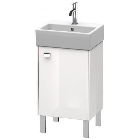 Duravit Meuble sous-lavabo Brioso 43,4,0 x 33,9 cm, 1 porte, 1 tablette en verre, pour lavabo Vero Air 072445, Couleur (avant/corps): Décor blanc lustré, poignée chromée - BR4430R1022