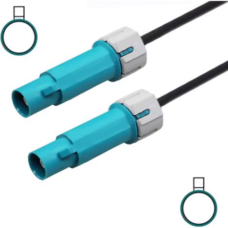 Fakra Kabel mit Stecker, wasserdicht, RG174, 2 m