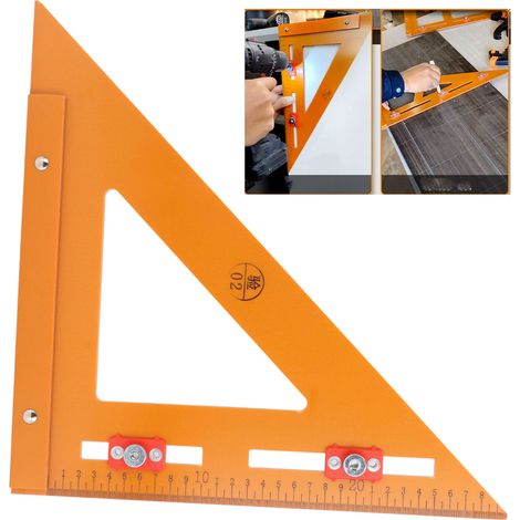2-in-1 Bakelit-Lineal, hochpräzises rechtwinkliges Lineal für Holzbearbeitung, Bohren und Positionieren (1/5)