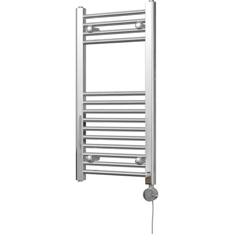 Zennor - Chrome Electric Towel Rail H800mm x W400mm Straight 200w Thermostatic (1/3)