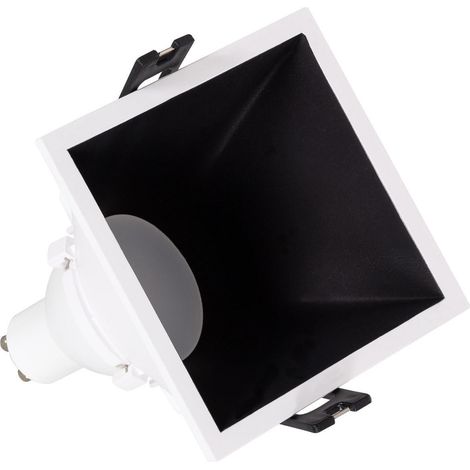 Pannello Downlight Quadrato 45º GU10 6W Basso URG PC Foro 85x85mm  No Flicker 4000K Nero Bianco Naturale