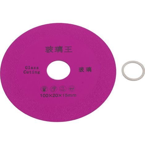 Disque de découpe carbure 4 pouces fin, lame diamantée pour carrelage céramique, verre et bouteille, meulage, couleur rouge rose, 100 mm (1/5)