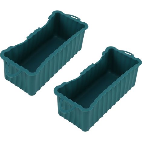 2 PCS Bac à graisse silicone réutilisable pour plancha Blackstone récupérateur de gras rectangulaire pour camping barbecue vert foncé (1/5)